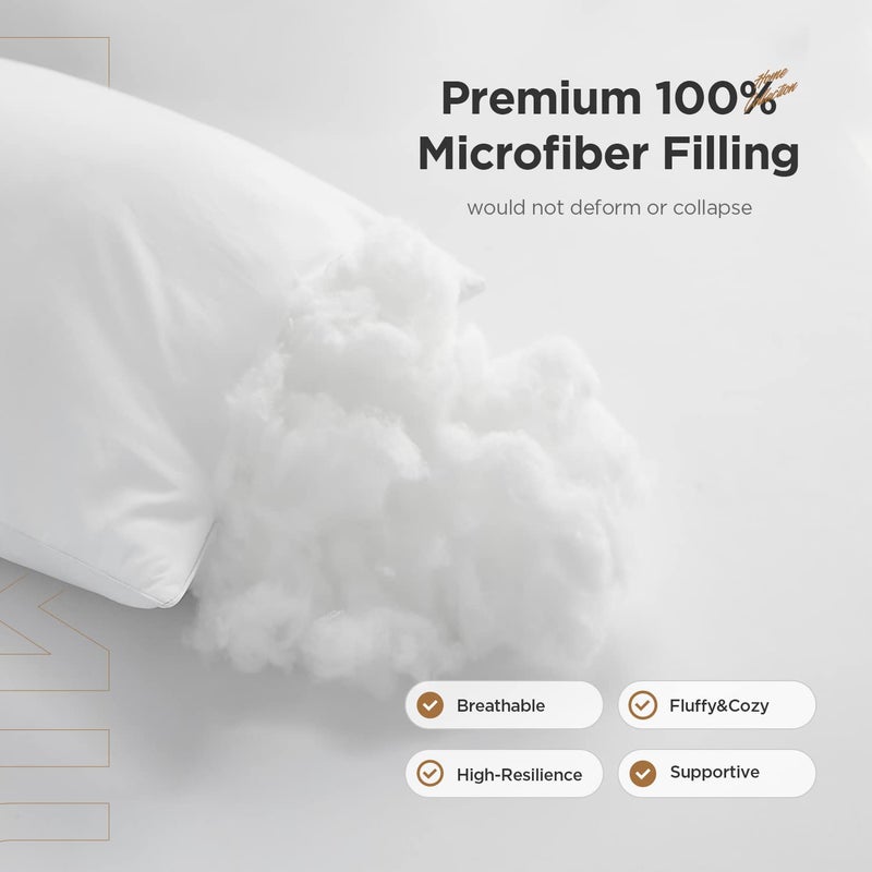 Acanva Decorative Round Throw Pillow Inserts Form Stuffer Cushion Sham Filler, 32'', White - Image 3